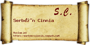 Serbán Cinnia névjegykártya